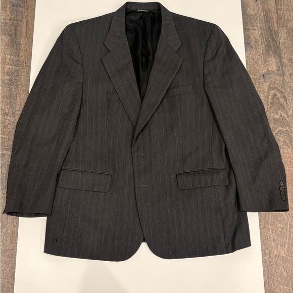 Burberry Charcoal Pinstripe Men's Blazer - Picture 1 of 10